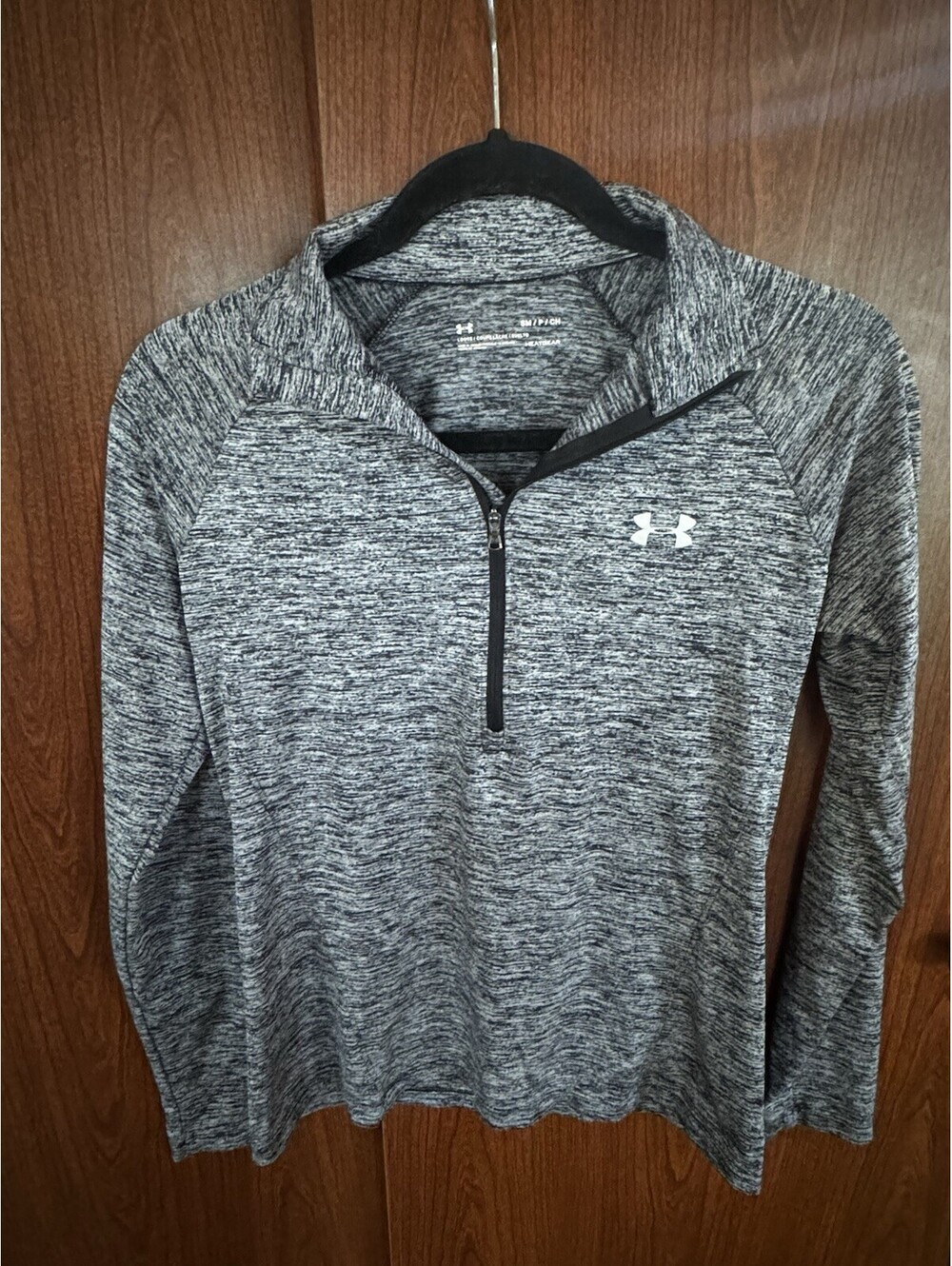 Under Armour Womens S UA Tech Twist 1/2 Zip Gray HeatGear Pullover 1320128